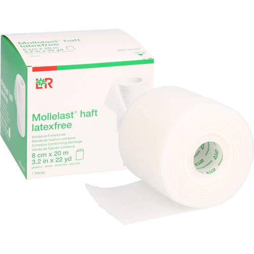 MOLLELAST haft Binden latexfrei 8 cmx20 m weiß, 1 ST, 1001 Artikel Medical GmbH