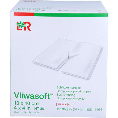 VLIWASOFT Schlitzkompressen 10x10 cm steril 4lagig, 50x2 Stk., 1001 Artikel Medical GmbH