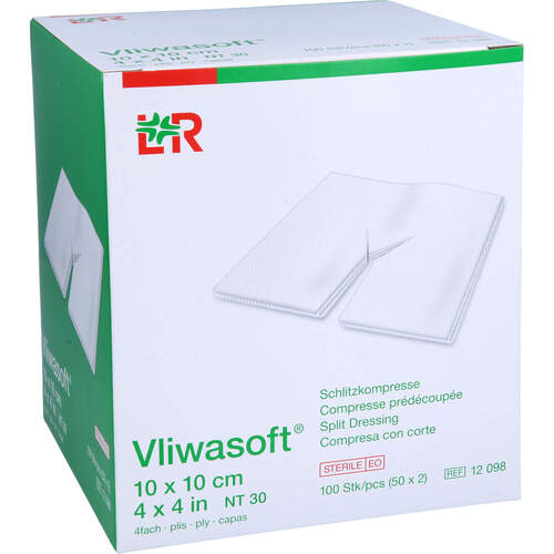 VLIWASOFT Schlitzkompressen 10x10 cm steril 4lagig, 50x2 Stk., 1001 Artikel Medical GmbH