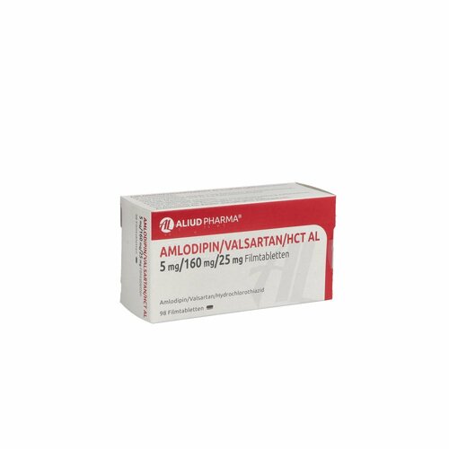 Amlodipin/Valsartan/HCT AL 5/160/25 mg FTA, 98 Stk., Aliud Pharma GmbH