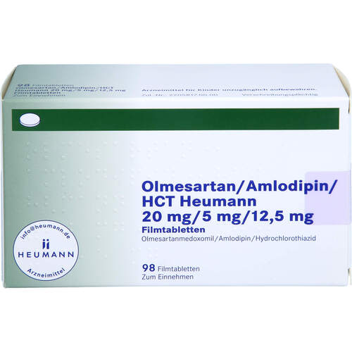 Olmesartan/Amlodipin/HCT Heumann 20/5/12.5mg FTA, 98 Stk., Heumann Pharma GmbH & Co. Generica KG