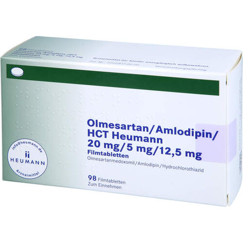 Olmesartan/Amlodipin/HCT Heumann 20/5/12.5mg FTA, 98 Stk., Heumann Pharma GmbH & Co. Generica KG