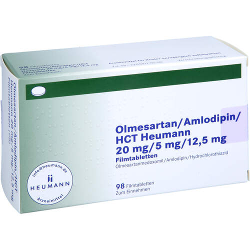 Olmesartan/Amlodipin/HCT Heumann 20/5/12.5mg FTA, 98 Stk., Heumann Pharma GmbH & Co. Generica KG