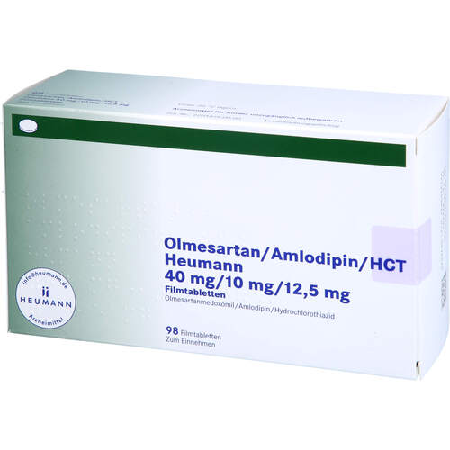 Olmesartan/Amlodipin/HCT Heumann 40/10/12.5mg FTA, 98 Stk., Heumann Pharma GmbH & Co. Generica KG