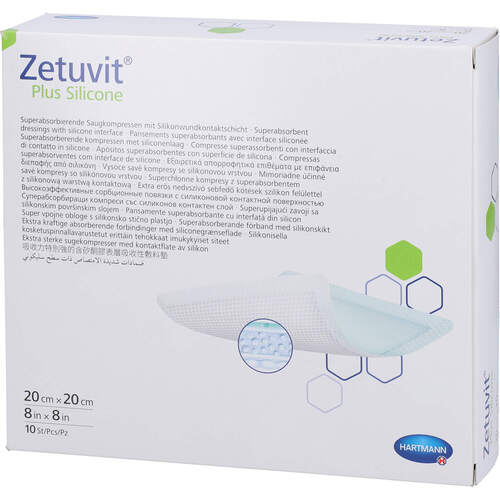 ZETUVIT Plus Silicone steril 20x20 cm, 10 ST, Tora Pharma GmbH