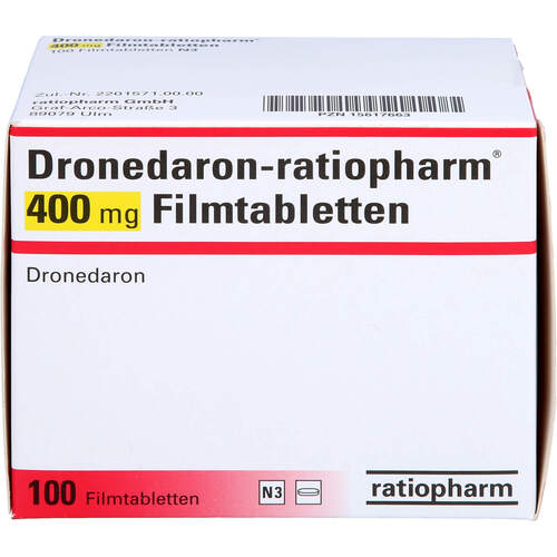 Dronedaron-ratiopharm 400 mg Filmtabletten, 100 Stk., ratiopharm GmbH