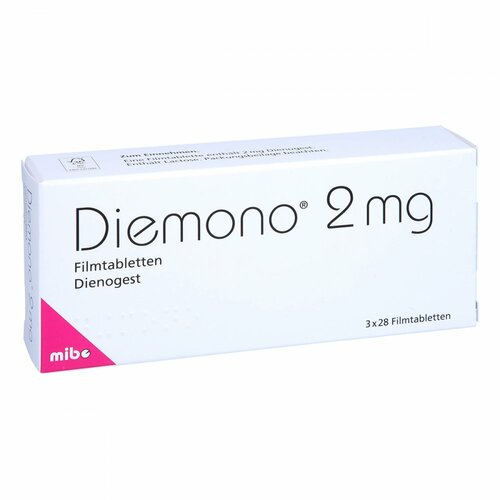 Diemono 2 mg Filmtabletten, 3x28 Stk., Mibe GmbH Arzneimittel Diemono 2 mg Filmtabletten, 3x28 Stk., Mibe GmbH Arzneimittel