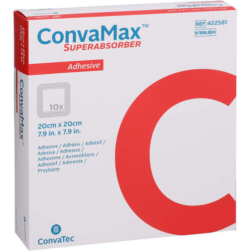 ConvaMax Superabsorber adhäsiv 20x20 cm, 10 Stk., Convatec (Germany) GmbH