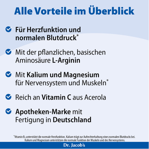 Dr. Jacob's Blutdruck-Tabletten mit Arginin Kalium Magnesium, 126 Stk., Dr. Jacob's Medical GmbH