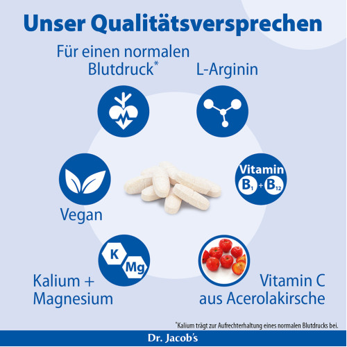 Dr. Jacob's Blutdruck-Tabletten mit Arginin Kalium Magnesium, 126 Stk., Dr. Jacob's Medical GmbH