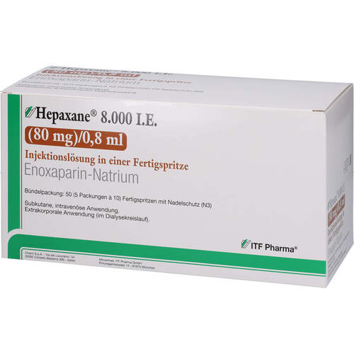 HEPAXANE 8.000 I.E. 80 mg/0.8 ml Inj.-Lsg.F-Spr., 50 Stk., ITF Pharma GmbH
