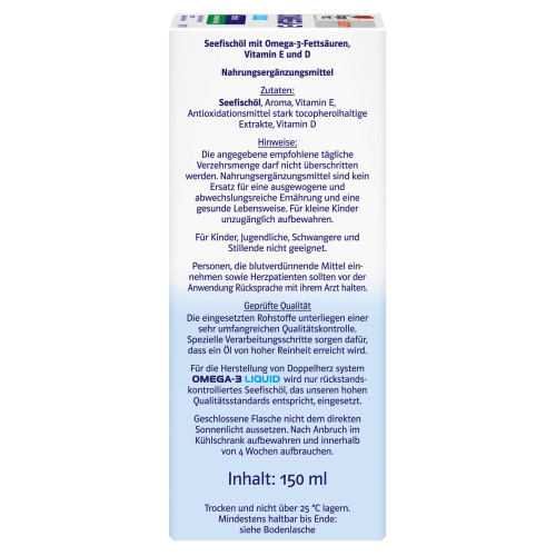 Doppelherz Omega-3 Liquid system, 150 ml, Queisser Pharma GmbH & Co. KG