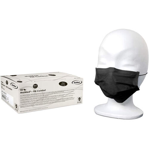 MaiMed-FM-Comfort Gesichtsmaske Gummib. schw.3-lag, 50 ST, MaiMed GmbH