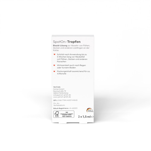 PHA Spot-onTropfen für Katzen, 2x1,5 ml, PetVet GmbH