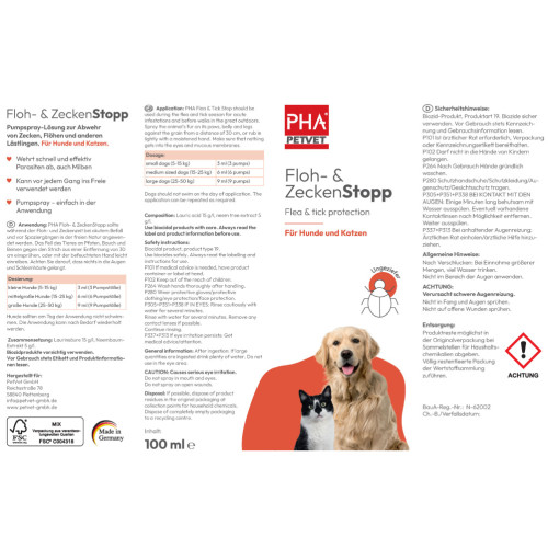 PHA Floh & ZeckenStopp, 100 ml, PetVet GmbH