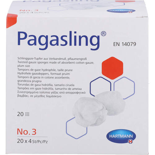 Pagasling Mulltupfer steril Gr.3 pflaumengross, 20x4 Stk., Tora Pharma GmbH