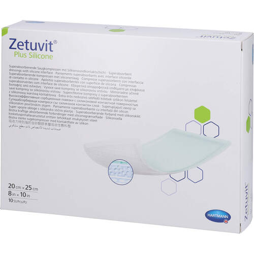 Zetuvit Plus Silicone steril 20x25 cm, 10 ST, Tora Pharma GmbH