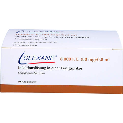 CLEXANE 8.000 I.E. 80mg/0.8ml ILO i.e.Fertigspr., 10 ST, CC Pharma GmbH