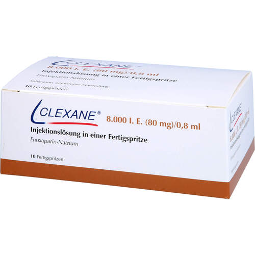 CLEXANE 8.000 I.E. 80mg/0.8ml ILO i.e.Fertigspr., 10 Stk., CC Pharma GmbH