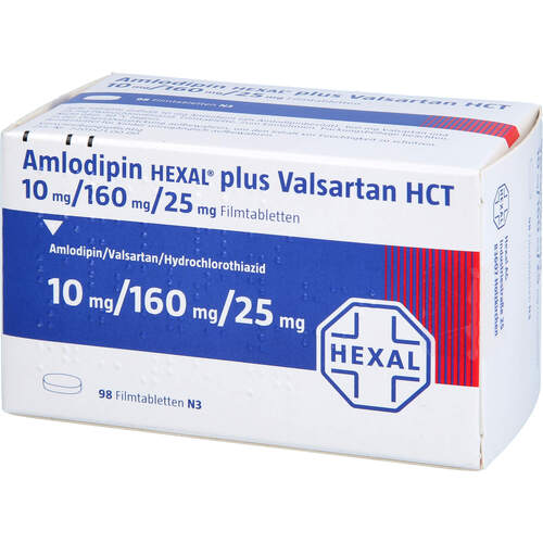 Amlodipin HEXAL plus Valsartan HCT 10mg/160mg/25mg, 98 Stk., HEXAL AG