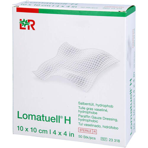 Lomatuell H Salbentüll 10x10 cm steril, 50 Stk., kohlpharma GmbH