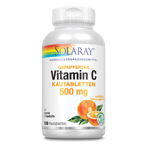 Vitamin C Kautabletten 500 mg Orange Solaray, 100 Stk., Supplementa GmbH