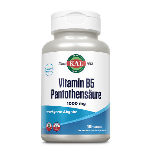 Vitamin B5 1000 mg Pantothens&auml;ure KAL, 100 Stk., Supplementa GmbH