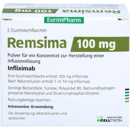 REMSIMA 100 mg Plv.f.e.Konz.z.Herst.e.Inf.-Lsg., 2 ST, Eurimpharm Arzneimittel GmbH