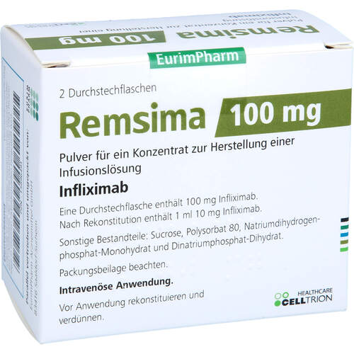 REMSIMA 100 mg Plv.f.e.Konz.z.Herst.e.Inf.-Lsg., 2 ST, Eurimpharm Arzneimittel GmbH