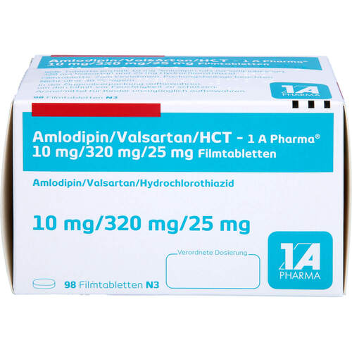 Amlodipin/Valsartan/HCT-1A Pharma 10mg/320mg/25mg, 98 Stk., 1 A Pharma GmbH