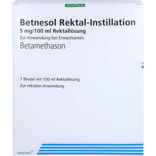 BETNESOL Rektal-Instillation 5 mg/100 ml Beutel, 7 Stk., EurimPharm Arzneimittel GmbH