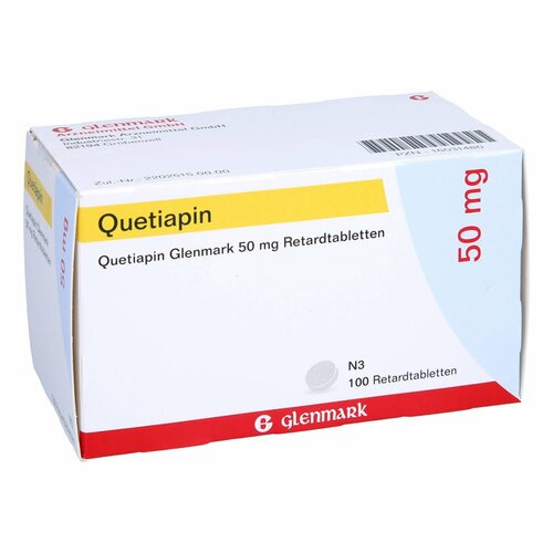 Quetiapin Glenmark 50 mg Retardtabletten, 100 Stk., Glenmark Arzneimittel GmbH