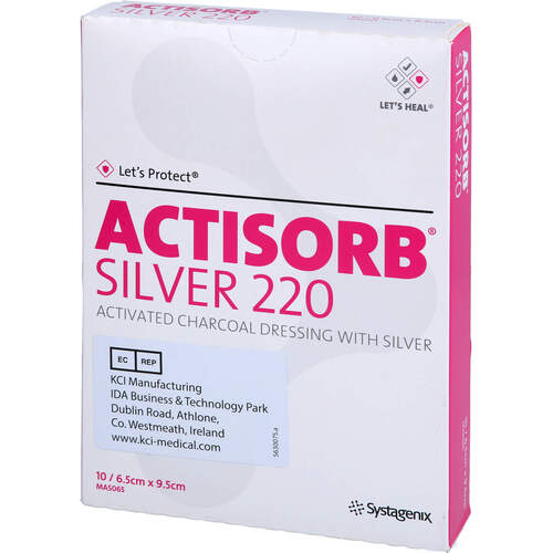 ACTISORB 220 Silver 6.5x9.5 cm steril Kompressen, 10 Stk., Docpharm GmbH