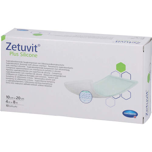 ZETUVIT PLUS SILICONE 10X20 CM STERIL, 10 Stk., B2b Medical GmbH