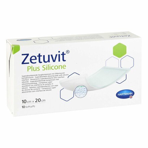 ZETUVIT PLUS SILICONE 10X20 CM STERIL, 10 Stk., B2b Medical GmbH