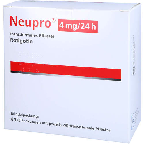 NEUPRO 4 mg/24 h transdermale Pflaster, 84 Stk., 1 0 1 Carefarm GmbH