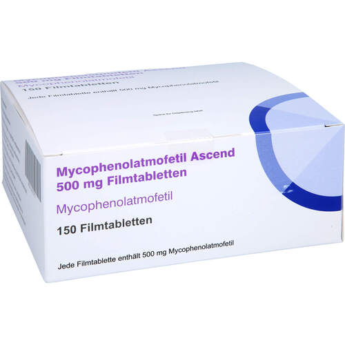 Mycophenolatmofetil Ascend 500 mg Filmtabletten, 150 Stk., Ascend GmbH