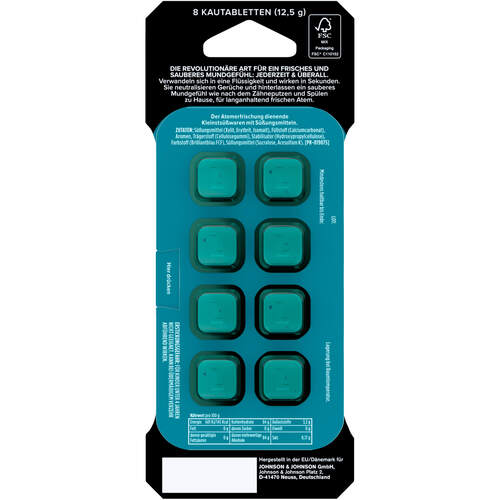 LISTERINE Go Tabs Kautabletten, 8 Stk., Johnson & Johnson GmbH (OTC)