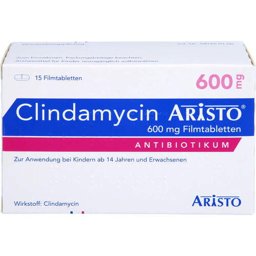 Clindamycin Aristo 600 mg Filmtabletten, 15 ST, Aristo Pharma GmbH