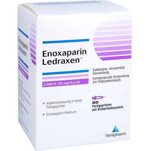 Enoxaparin Ledraxen 2.000 IE (20mg)/0.2ml F.Sp., 20 Stk., Venipharm GmbH