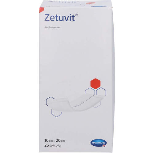 ZETUVIT Saugkompresse steril 10x20 cm, 25 Stk., + Prisoma GmbH