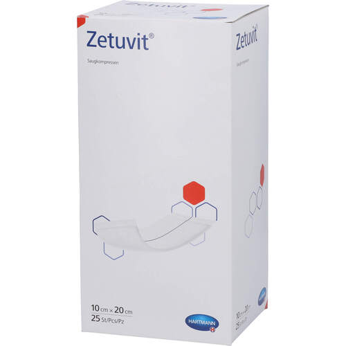 ZETUVIT Saugkompresse steril 10x20 cm, 25 Stk., + Prisoma GmbH