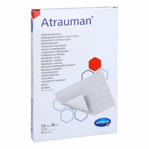 ATRAUMAN 7.5X10 CM STERIL KOMPRESSEN, 10 Stk., Avitamed GmbH