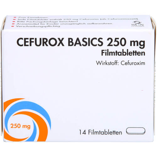 CEFUROX BASICS 250 mg Filmtabletten SUN, 14 Stk., Sun Pharmaceuticals Germany GmbH CEFUROX BASICS 250 mg Filmtabletten SUN, 14 Stk., Sun Pharmaceuticals Germany GmbH