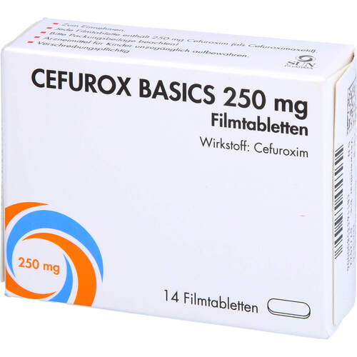 CEFUROX BASICS 250 mg Filmtabletten SUN, 14 Stk., Sun Pharmaceuticals Germany GmbH CEFUROX BASICS 250 mg Filmtabletten SUN, 14 Stk., Sun Pharmaceuticals Germany GmbH