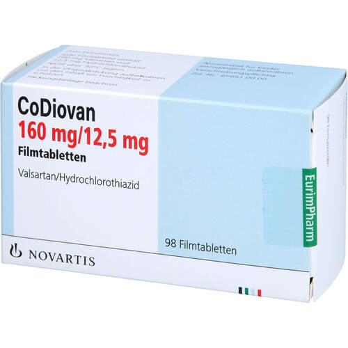CoDiovan 160 mg/12.5 mg Filmtabletten, 98 Stk., Eurimpharm Arzneimittel GmbH