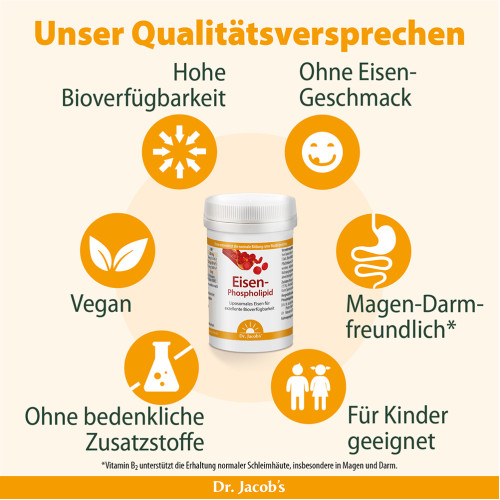 Dr. Jacob's Eisen-Phospholipid Mango Pulver liposomal vegan, 64 g, Dr. Jacob's Medical GmbH