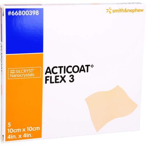 ACTICOAT Flex 3 10x10 cm Verband, 5 Stk., Aca Müller/Adag Pharma AG