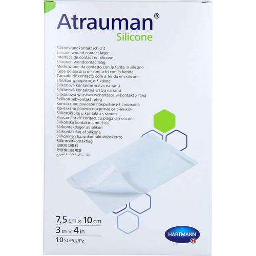 Atrauman Silicone steril 7.5x10 cm Kompressen, 10 Stk., Aca Müller/Adag Pharma AG