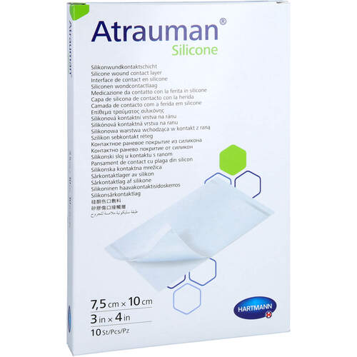 Atrauman Silicone steril 7.5x10 cm Kompressen, 10 Stk., Aca Müller/Adag Pharma AG